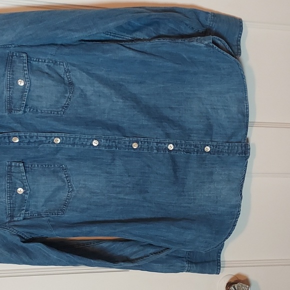 J Crew Chambray Western Style Denim Shirt - Picture 3 of 12